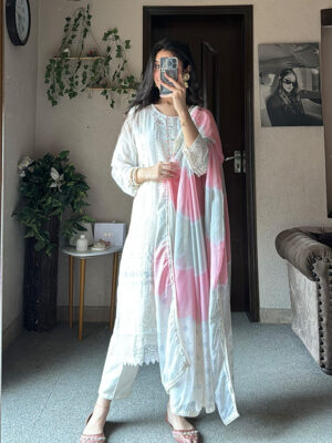 Off White Georgette Pakistani Suit