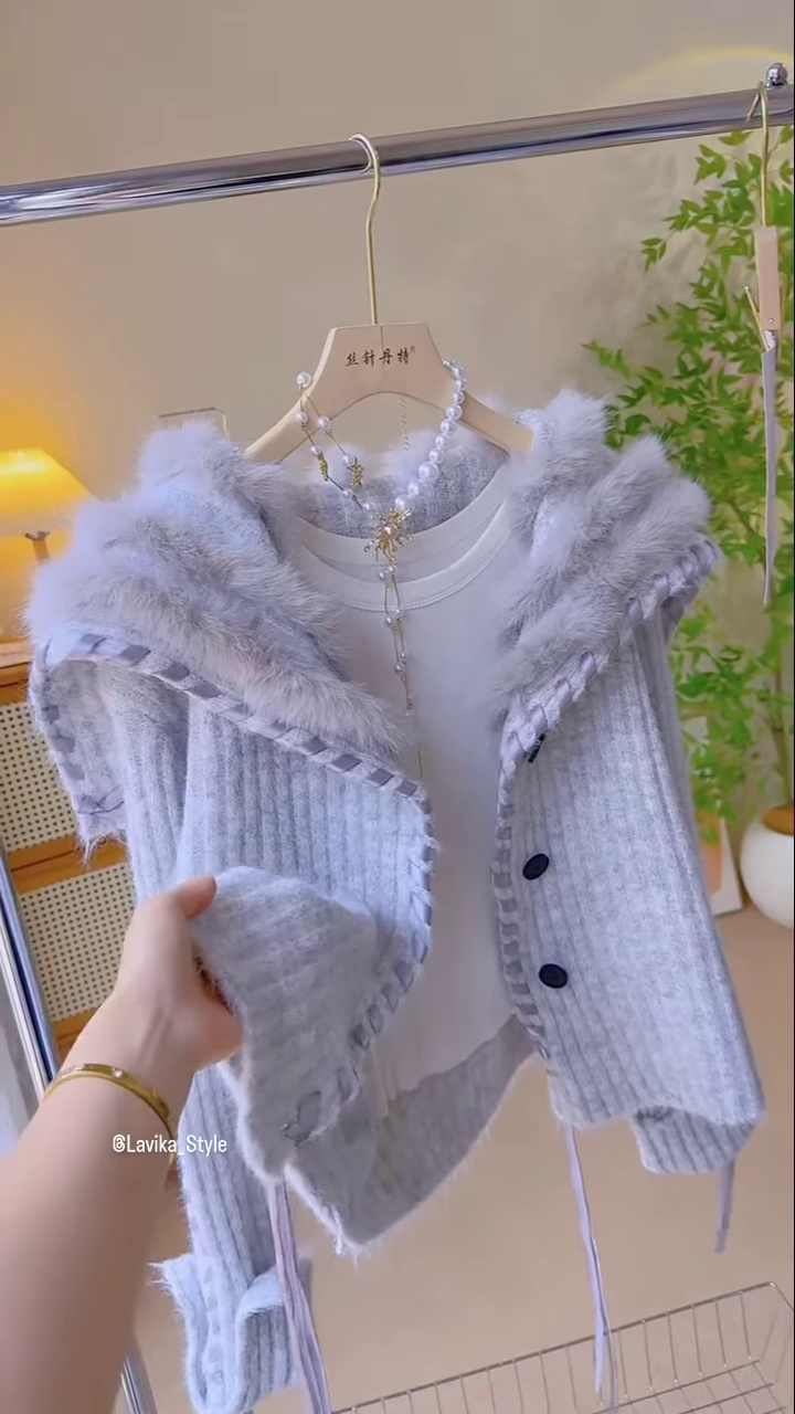 Cozy and Chic Hooded Knit Set - Image 3