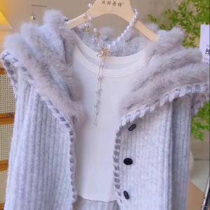 Cozy and Chic Hooded Knit Set