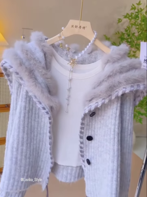 Cozy and Chic Hooded Knit Set