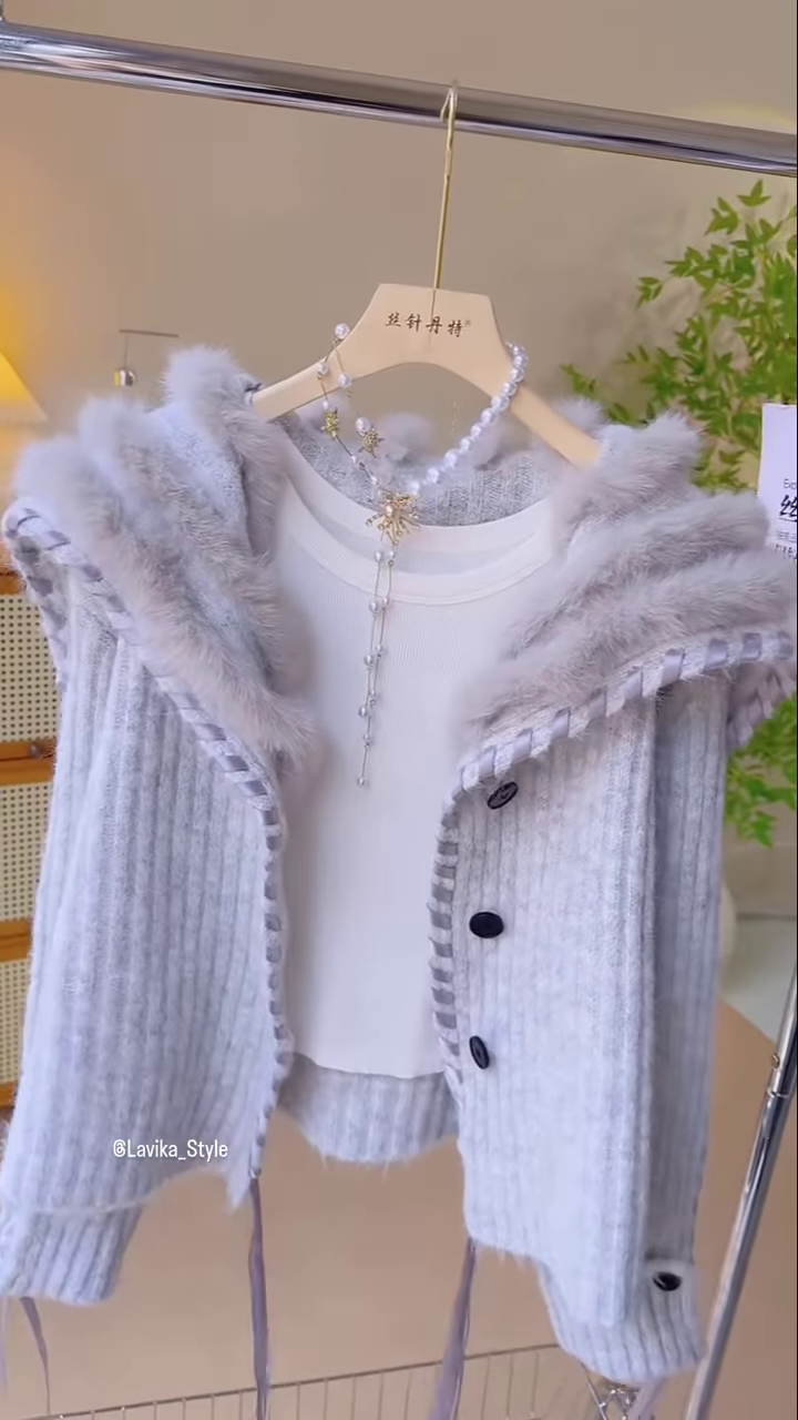 Cozy and Chic Hooded Knit Set