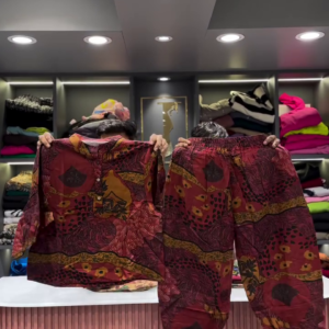 Artistic Abstract Patchwork Print Shirt and Pants Set