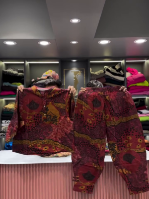 Artistic Abstract Patchwork Print Shirt and Pants Set